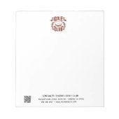 Bloc-note Logo de club de golf et code QR non ligné (Devant)
