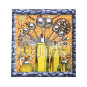 BLOC-NOTE LOGO DE COLLAGE DE NOURRITURE DE DIÉTÉTICIEN