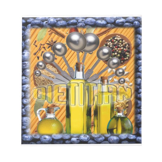 BLOC-NOTE LOGO DE COLLAGE DE NOURRITURE DE DIÉTÉTICIEN (Devant)