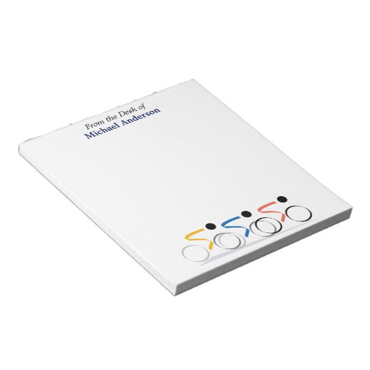 Bloc-note Logo de course à vélo Personnalisé (Incliné)