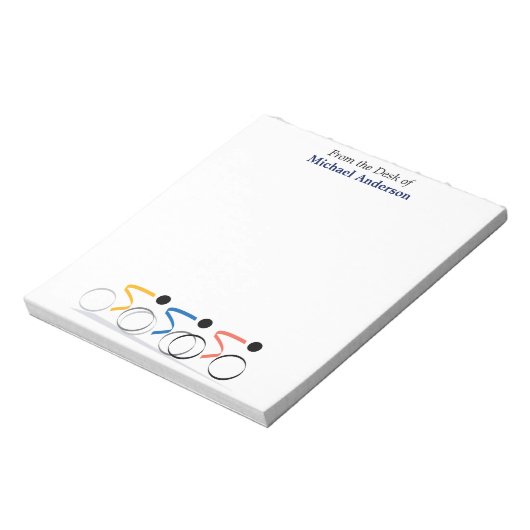 Bloc-note Logo de course à vélo Personnalisé (Tourné)