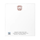 Bloc-note Logo de golf et code QR non ligné (Devant)