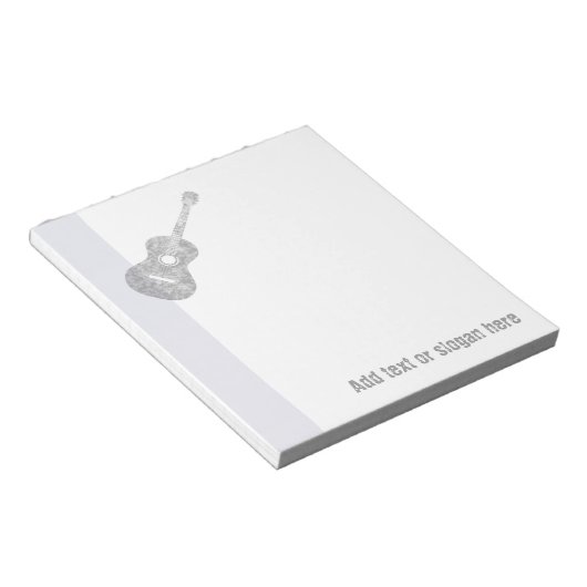 Bloc-note Logo de guitare et Slogan (Incliné)