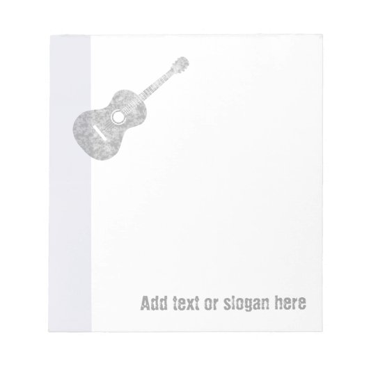 Bloc-note Logo de guitare et Slogan (Devant)