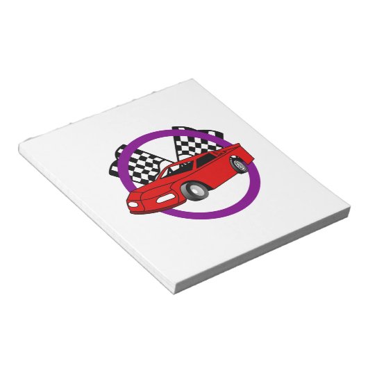 Bloc-note Logo de la voiture de course (Incliné)