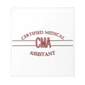 Bloc-note LOGO de l'Assistant Médicale certifié CMA (Devant)