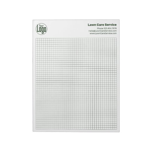 Bloc-note Logo de l'entreprise Calcpad Graphique Grille Vert (Tourné)