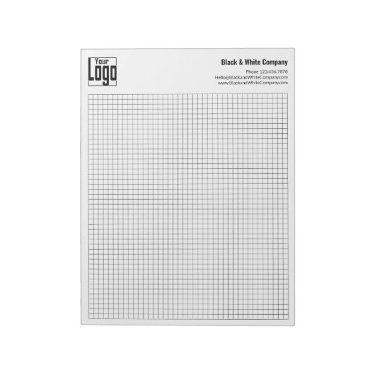 Bloc-note Logo de l'entreprise Calcpad Grille Graphique Noir (Tourné)