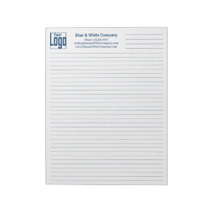Bloc-note Logo de l'entreprise Contact Ligne bleue Règle uni