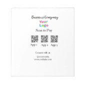 Bloc-note Logo de l'entreprise de paiement par scan code QR  (Devant)