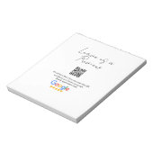 Bloc-note logo de l'entreprise de révision Google Scan QR re (Tourné)