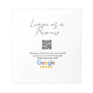 Bloc-note logo de l'entreprise de révision Google Scan QR re
