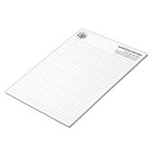 Bloc-note Logo de l'entreprise Green Lines College Rule (Incliné)