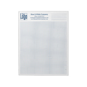 Bloc-note Logo de l'entreprise Grille bleue Graphique