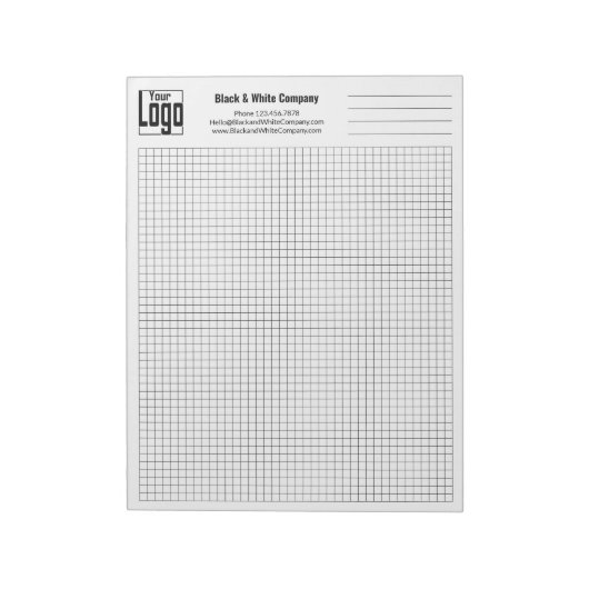Bloc-note Logo de l'entreprise Grille noire Graphique (Tourné)