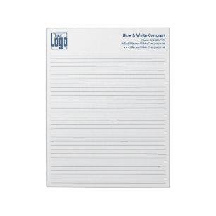 Bloc-note Logo de l'entreprise Lignes bleues Règle universit