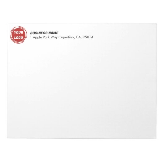 Bloc-note Logo de l'entreprise PERSONNALISÉ 11 pouces x 8,5 (Devant)