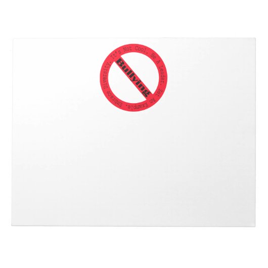 Bloc-note Logo de lutte contre l'intimidation par Shirley Ta (Devant)