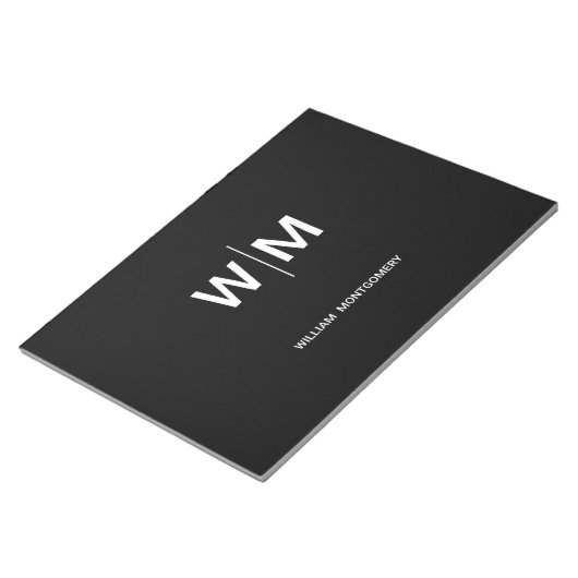 Bloc-note Logo de marque noire | Entreprise (Incliné)
