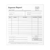 Bloc-note Logo de remboursement simple des dépenses d'entrep (Devant)