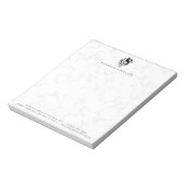 Bloc-note Logo de salon de coiffure en marbre moderne (Tourné)