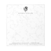 Bloc-note Logo de salon de coiffure en marbre moderne (Devant)