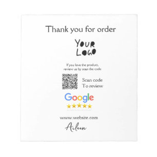 Bloc-note logo de site web d'entreprise de critique Google s