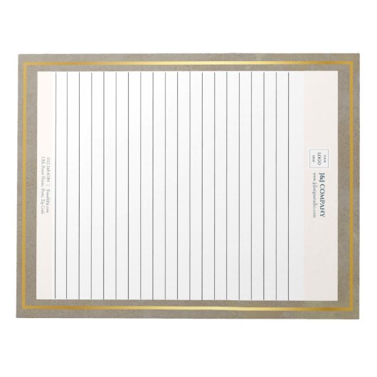 Bloc-note Logo de texture or tendance Lined (Devant)