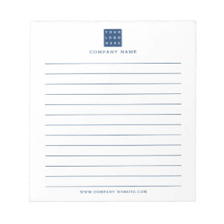 Bloc-note Logo d'entreprise bleu ligné  Entreprise promotion