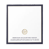 Bloc-note Logo d'entreprise Bordure bleue marine (Devant)