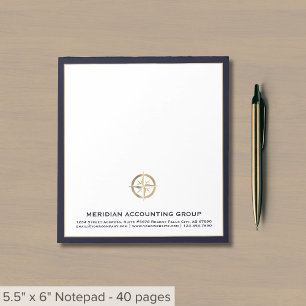 Bloc-note Logo d'entreprise Bordure bleue marine