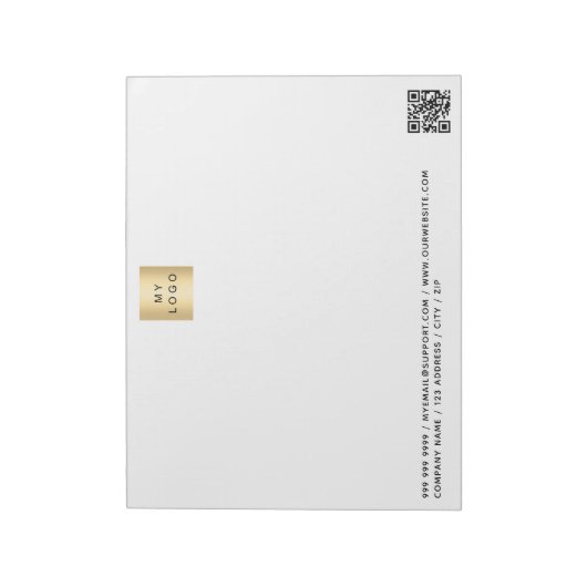 Bloc-note Logo d'entreprise de code QR noir blanc (Tourné)