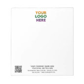 Bloc-note Logo d'entreprise et code QR non alignés (Devant)