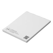 Bloc-note Logo d'entreprise moderne QR Code gris clair (Tourné)