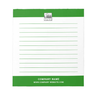 Bloc-note Logo d'entreprise Nom de l'entreprise Ligne verte