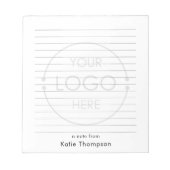 Bloc-note Logo d'entreprise opaque lié Nom de l'employé pers (Devant)