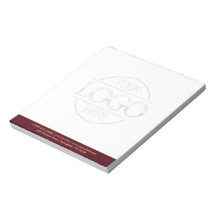 Bloc-note Logo d'entreprise personnalisé Fond uni Moderne Si