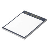 Bloc-note Logo d'entreprise personnalisé Marine Marque bleue (Tourné)