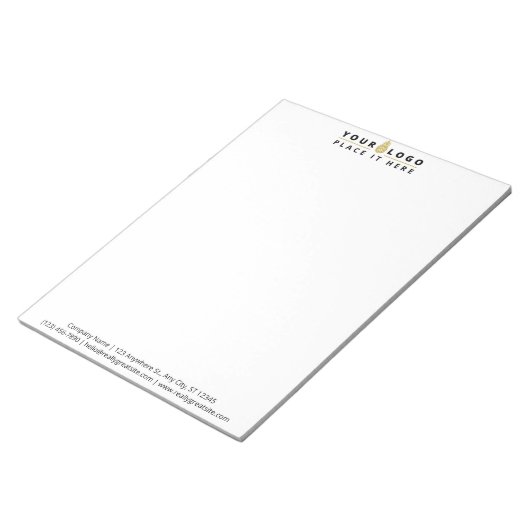 Bloc-note Logo d'entreprise personnalisé simple (Incliné)