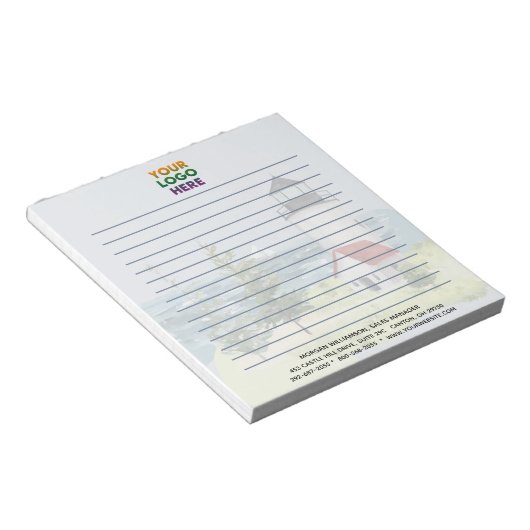 Bloc-note Logo d'entreprise phare unique (Incliné)