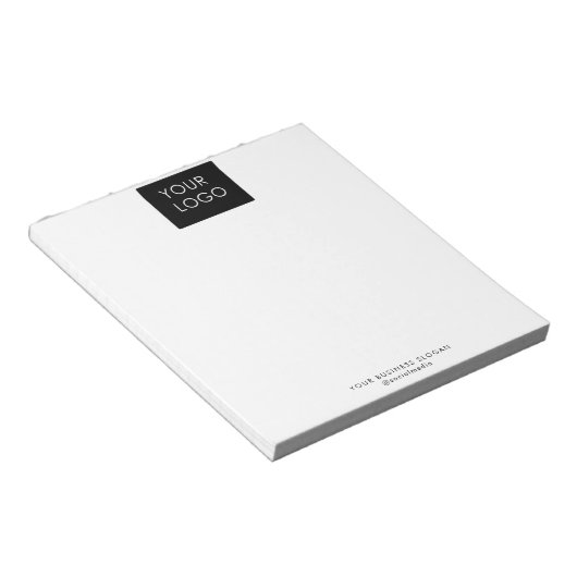 Bloc-note Logo d'entreprise professionnelle moderne Blanc (Incliné)