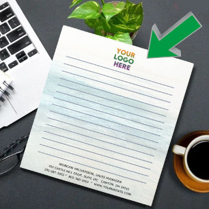 Bloc-note Logo d'entreprise unique Arrière - plan Océan