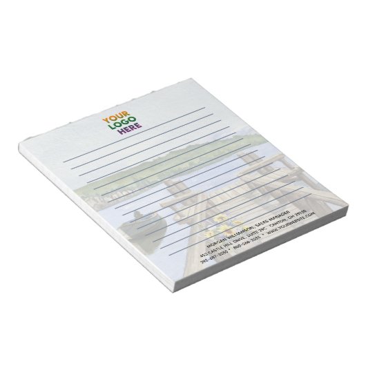 Bloc-note Logo d'entreprise unique de Rustic Lake (Incliné)