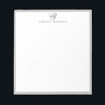 Bloc-note Logo du chef Casquette Cadre en argent<br><div class="desc">Vintage dessin du logo du chef casquette avec cadre argenté,  personnalisé avec nom,  bloc-notes. Le style et la couleur de la police de texte peuvent être customisés.</div>