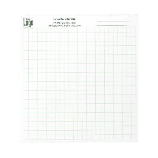Bloc-note Logo Entreprise Note Vert Simple Grille Graphique (Devant)