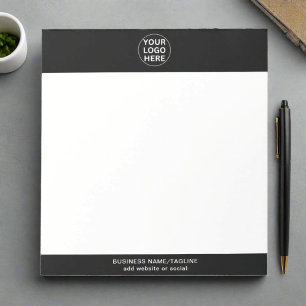Bloc-note Logo et texte personnalisés l Professionnel noir e