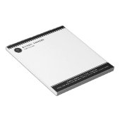 Bloc-note Logo et texte personnalisés noir et blanc minimali (Incliné)