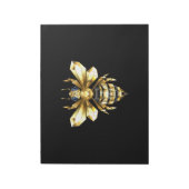 Bloc-note Logo Faux Gold Foil Bee Polygonal sur Noir (Tourné)