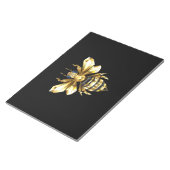 Bloc-note Logo Faux Gold Foil Bee Polygonal sur Noir (Incliné)