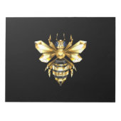 Bloc-note Logo Faux Gold Foil Bee Polygonal sur Noir (Devant)